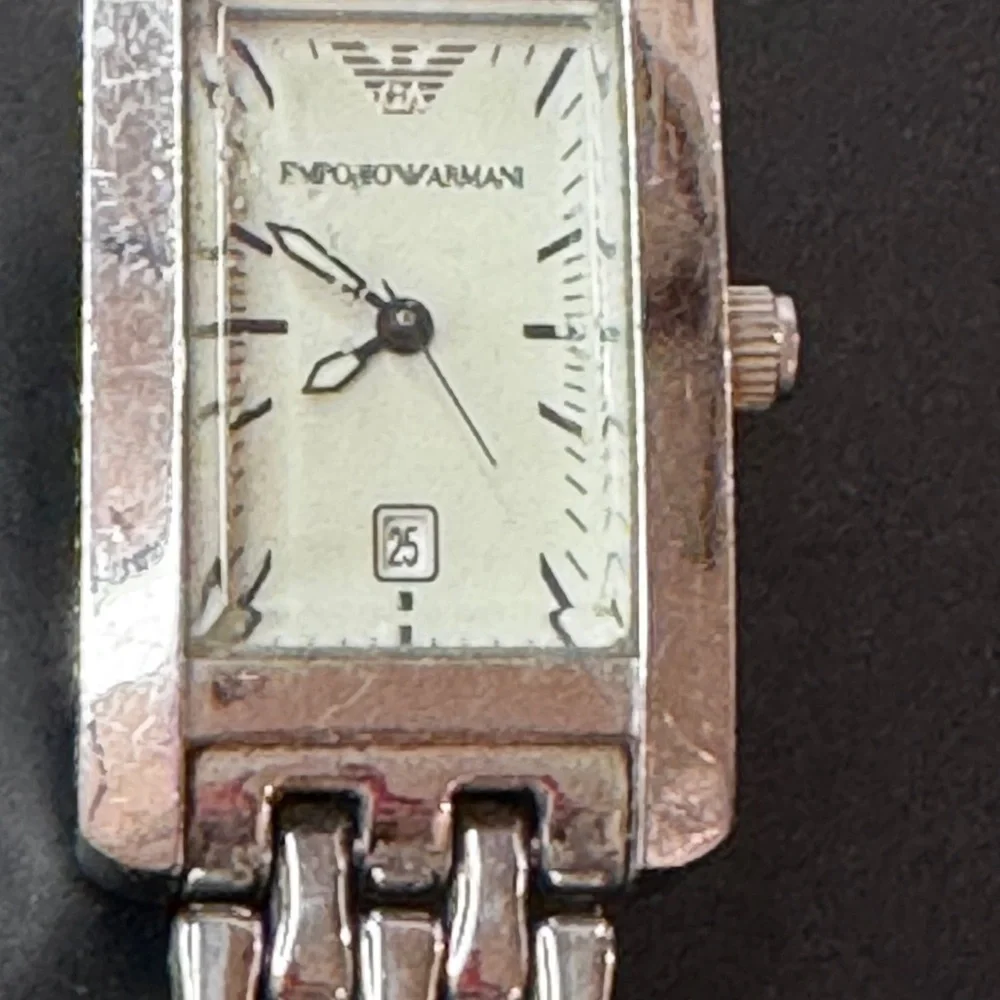 Emporio Armani Rectangular Stainless Steel Watch - Picture 4 of 10